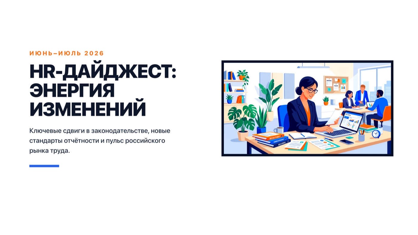 Слайд «HR-дайджест: энергия изменений»